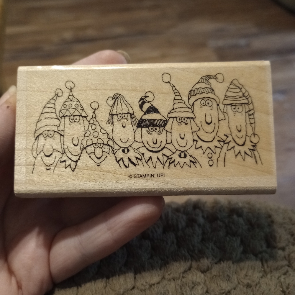 Lot of 2 Winter Holiday Lineup Rubber Stamps